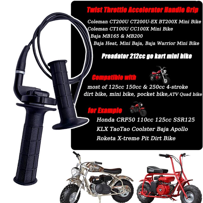 Aniro Moto كابل الخانق ومقبض الخانق لدرجات 7/8" 50 90 110 CC 150cc 250cc دراجة نارية ATV كواد متوافق مع كولمان باورسبورتس 196cc CT200U CT200U-EX تريل 200 و باجا Mb165 Mb200 SSR125 دراجة ترابية صغيرة - Image 2